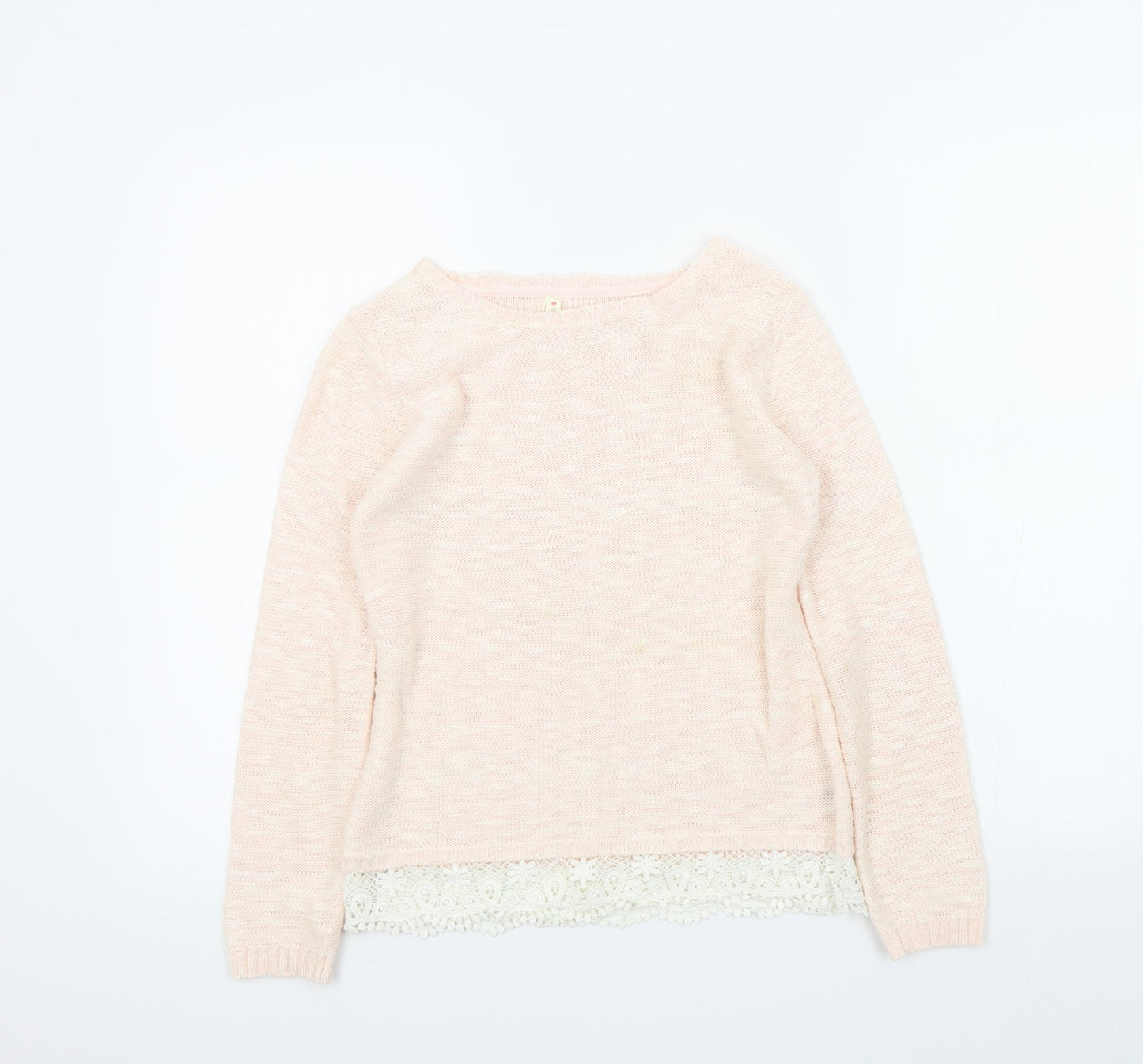 YD Girls Pink Colourblock  Pullover Jumper Size 11-12 Years