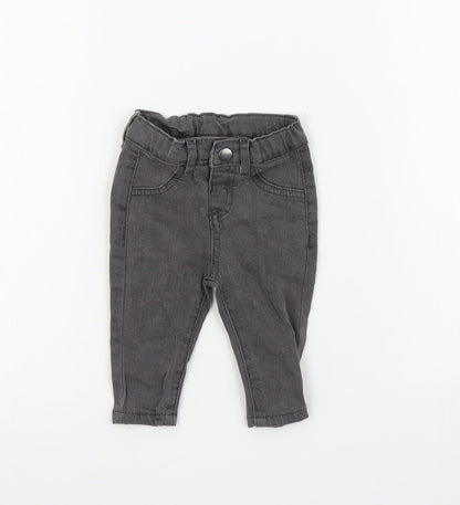 Additional front view of Disney Baby boys’ grey cargo trousers, size 3-6, months