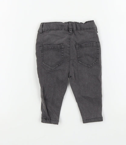 Back view of Disney Baby boys’ grey cargo trousers, size 3-6, months