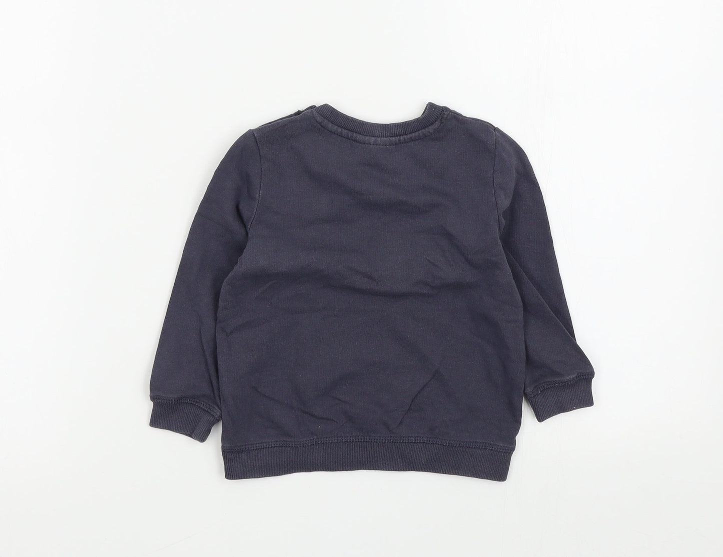 so cute Boys Grey Colourblock  Pullover Jumper Size 12-18 Months