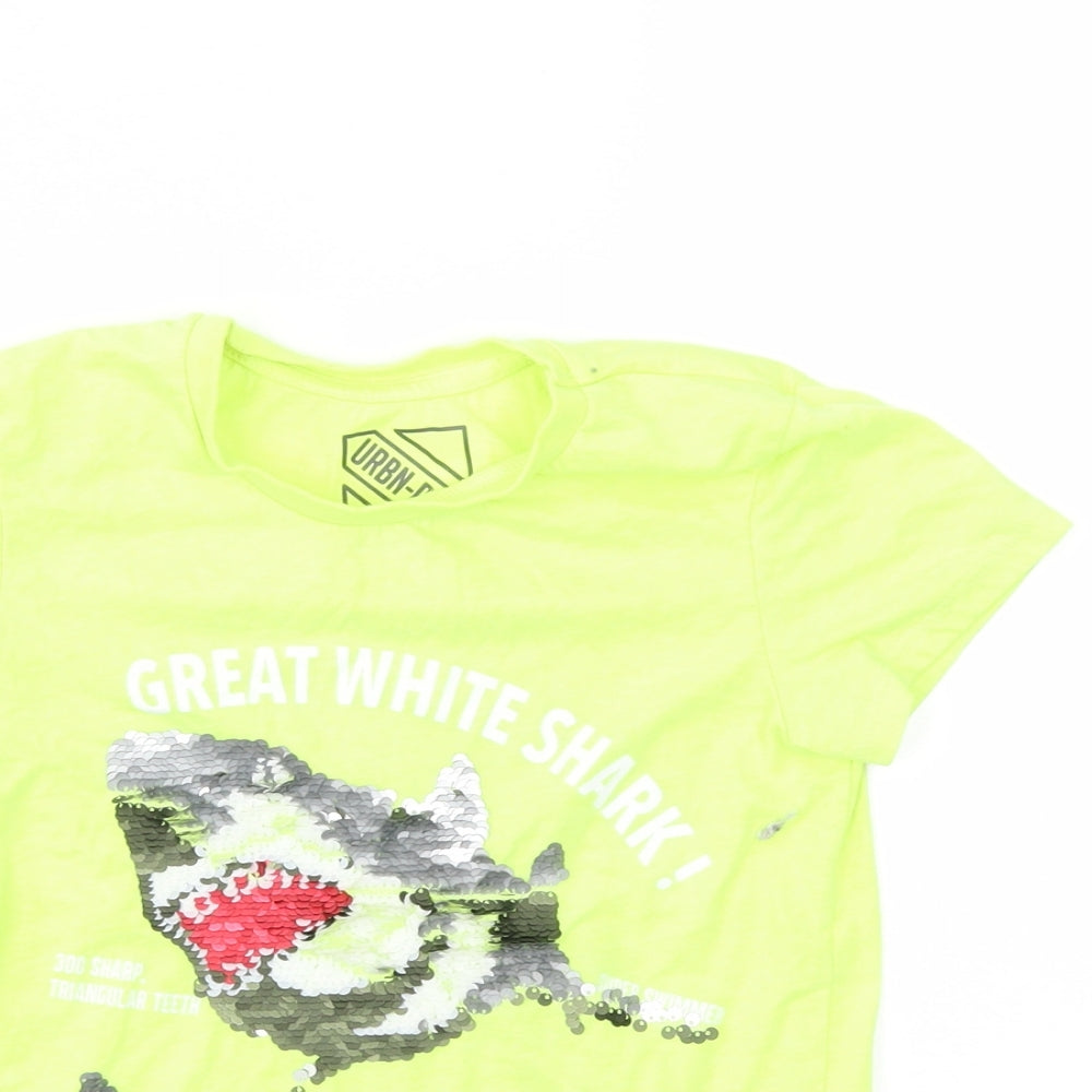 URBAN DEPT Boys Yellow Animal Print  Basic T-Shirt Size 6 Years