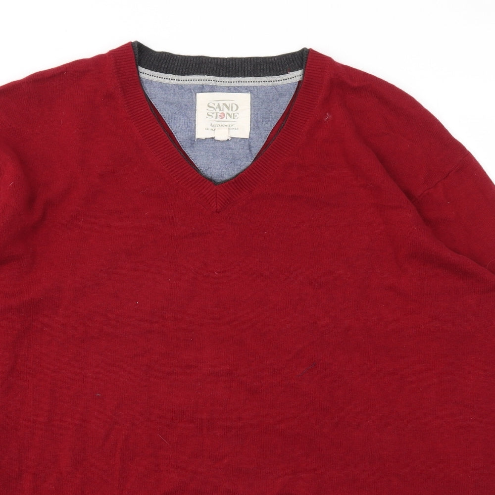 Sand stone Mens Red   Pullover Sweatshirt Size M