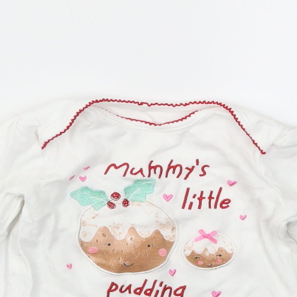 George Girls White   Basic T-Shirt Size 6-9 Months