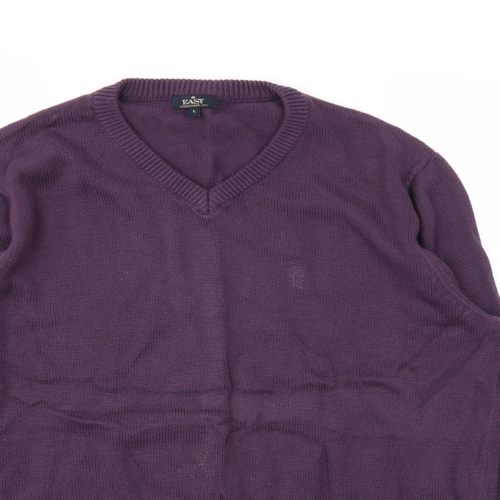 Easy Mens Purple   Pullover Sweatshirt Size L
