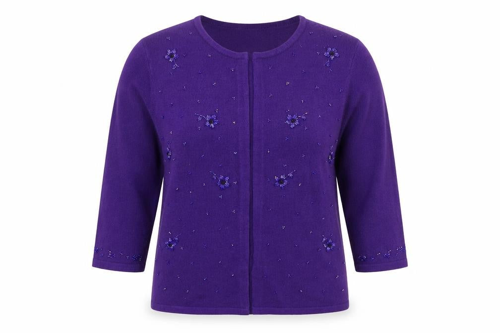 OPUS Womens Purple  Knit Cardigan Jumper Size M