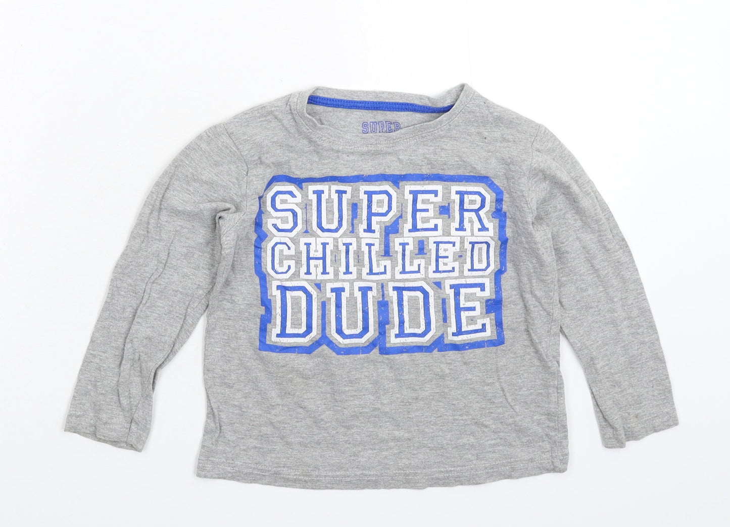 Rebel Boys Grey   Basic T-Shirt Size 3-4 Years