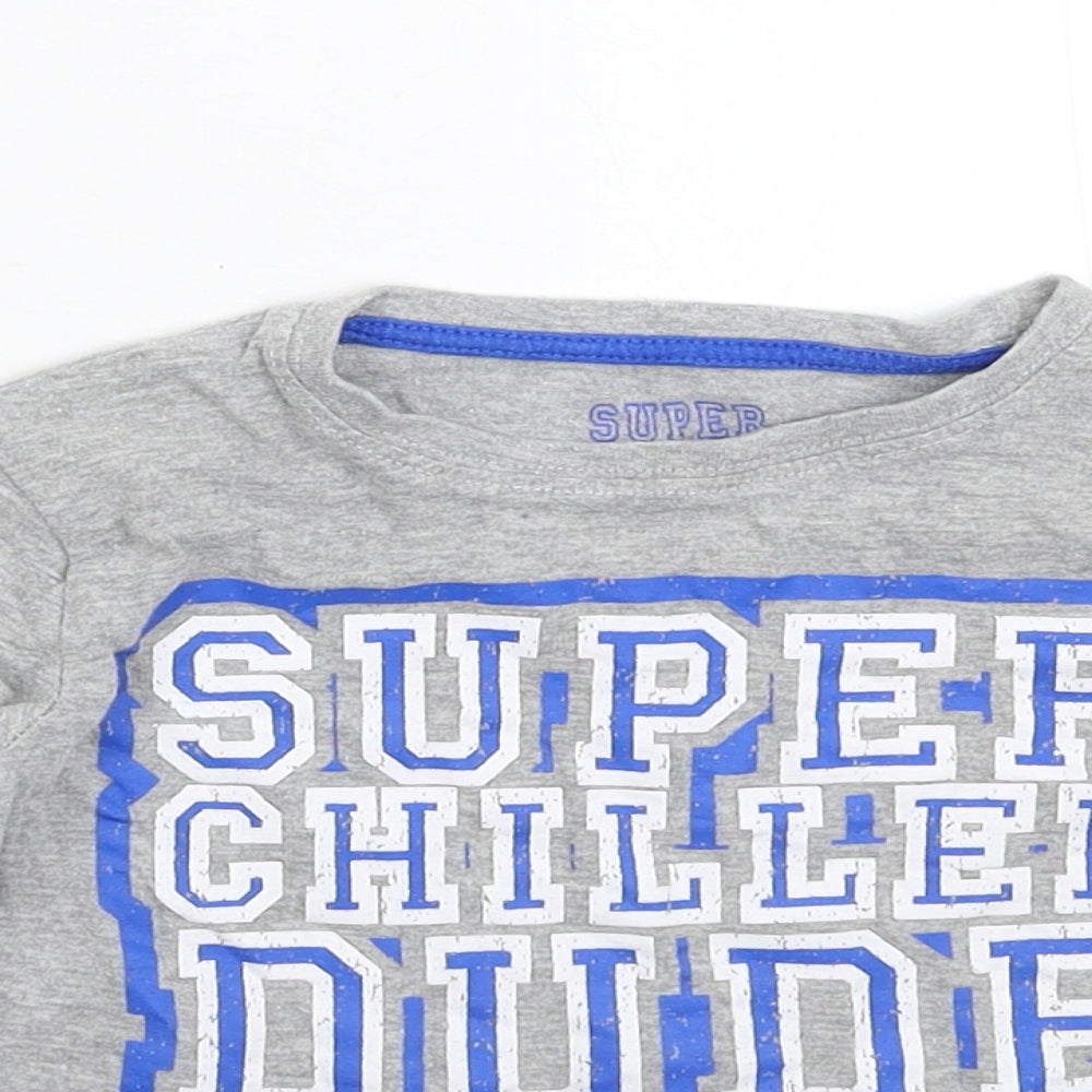 Rebel Boys Grey   Basic T-Shirt Size 3-4 Years