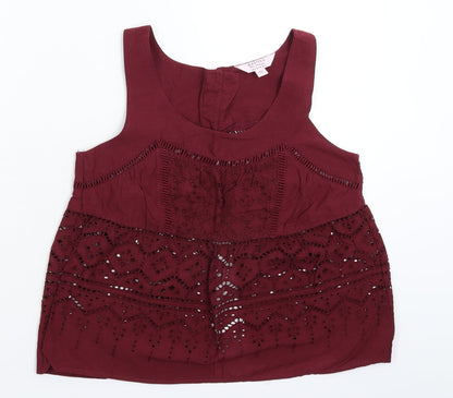 Additional front view of Miss Selfridge women’s brown basic tank, size UK 6