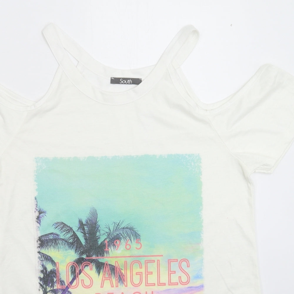 South Womens White   Basic T-Shirt Size 12