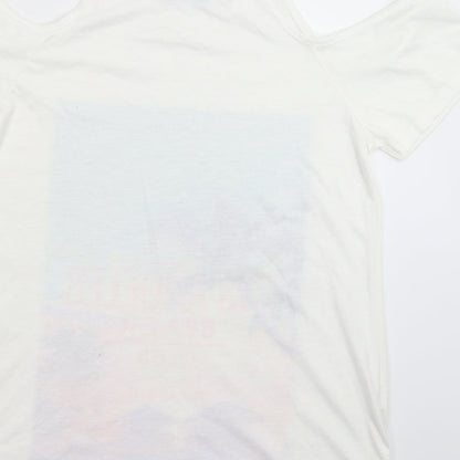 Preloved South Womens White   Basic T-Shirt Size 12 - Label