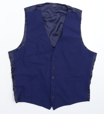 Marks & Spencer Mens Blue   Jacket Suit Waistcoat Size M