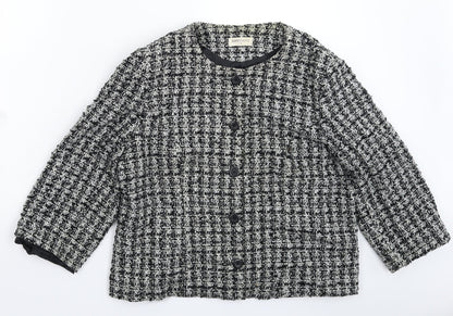 Bonmarché Womens Multicoloured Check Knit Jacket Blazer Size 16