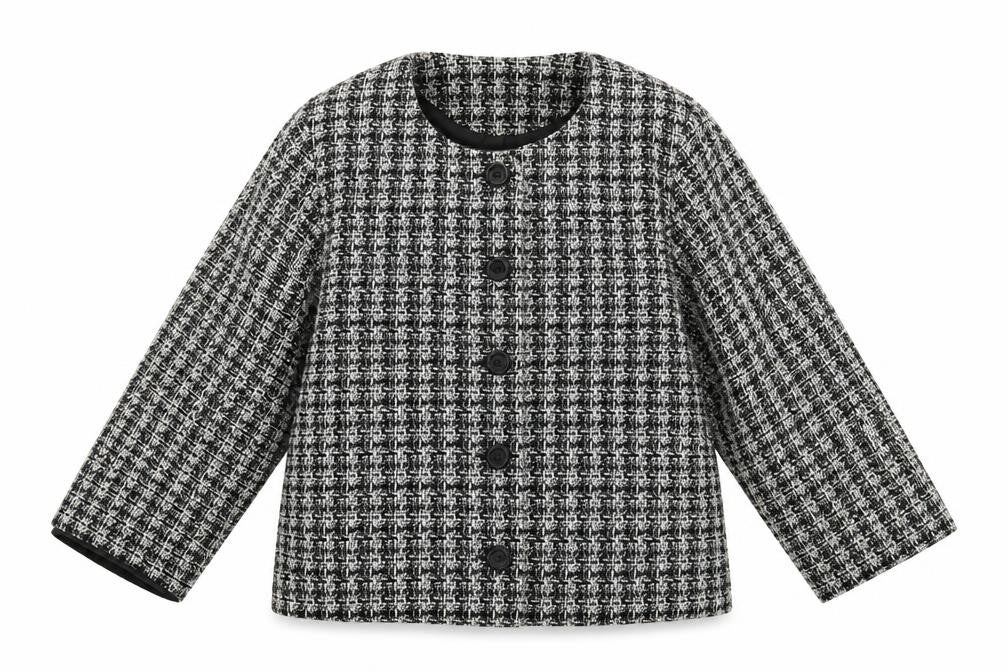 Bonmarché Womens Multicoloured Check Knit Jacket Blazer Size 16