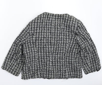 Bonmarché Womens Multicoloured Check Knit Jacket Blazer Size 16