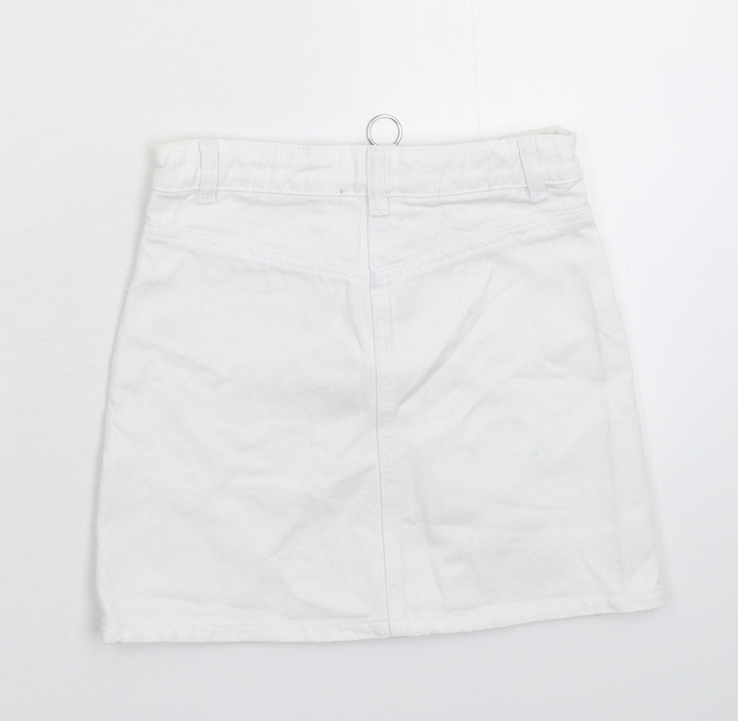Candy Couture Girls White  Denim A-Line Skirt Size 9 Years