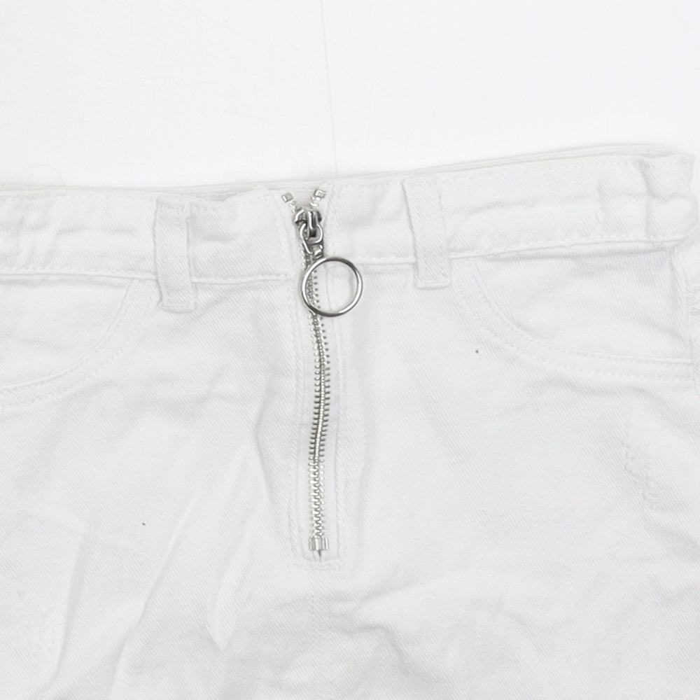 Candy Couture Girls White  Denim A-Line Skirt Size 9 Years