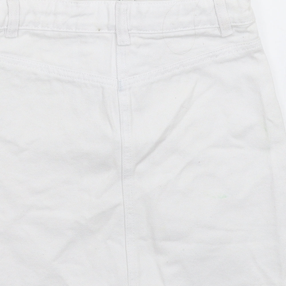 Candy Couture Girls White  Denim A-Line Skirt Size 9 Years