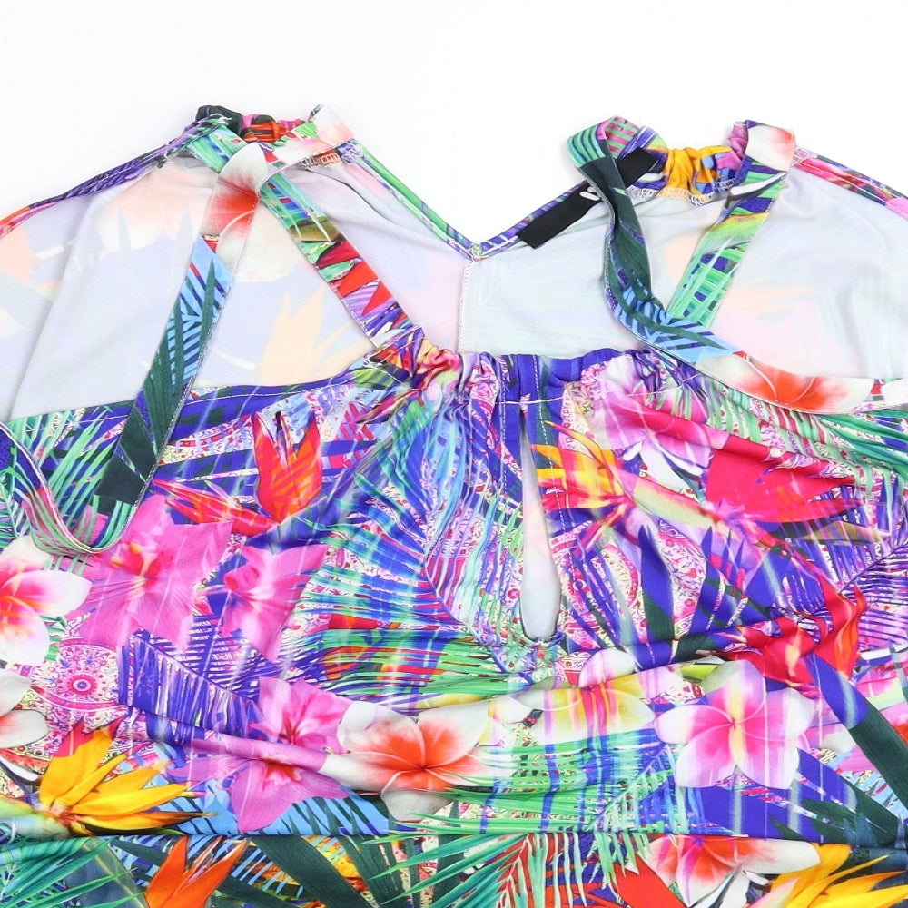 Very Womens Multicoloured Floral  Basic Tank Size 10