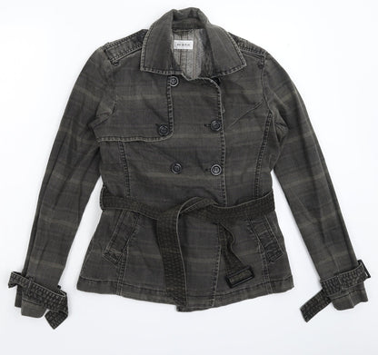 Topshop Womens Grey Check  Jacket Blazer Size 12