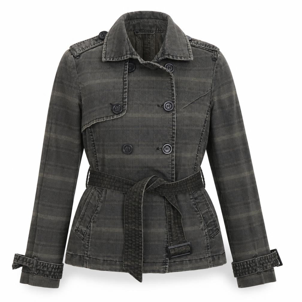 Topshop Womens Grey Check  Jacket Blazer Size 12