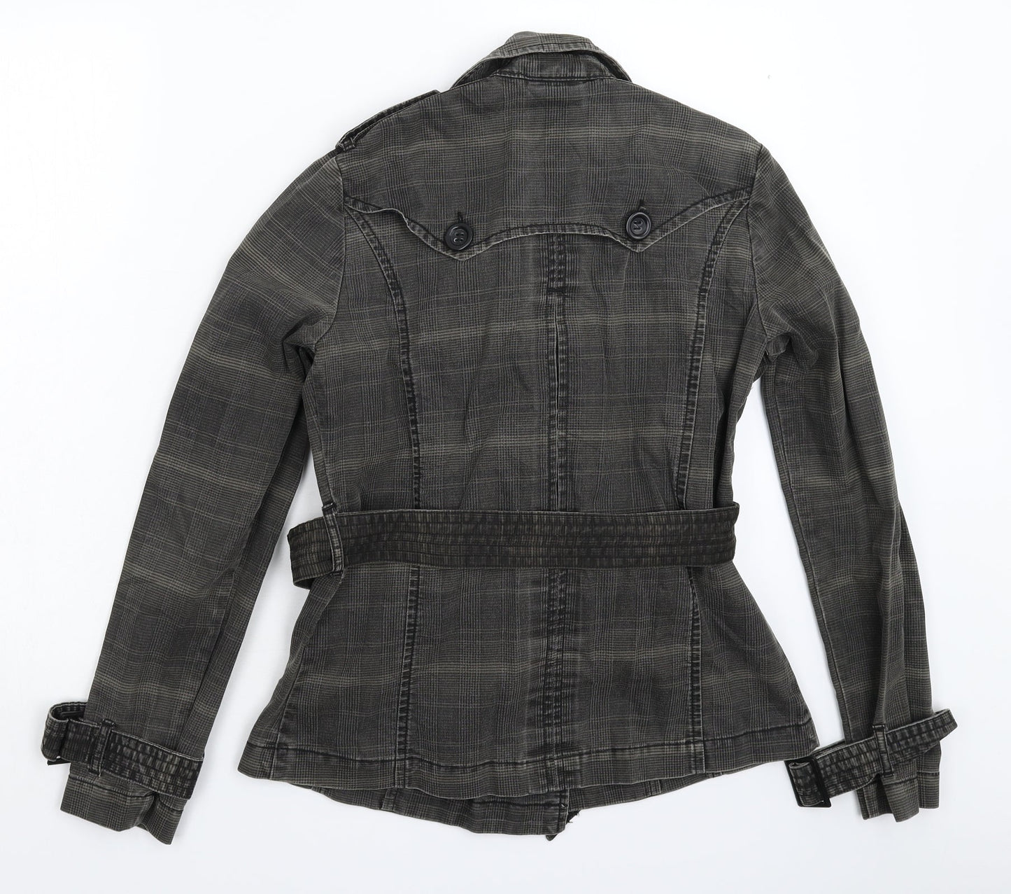 Topshop Womens Grey Check  Jacket Blazer Size 12