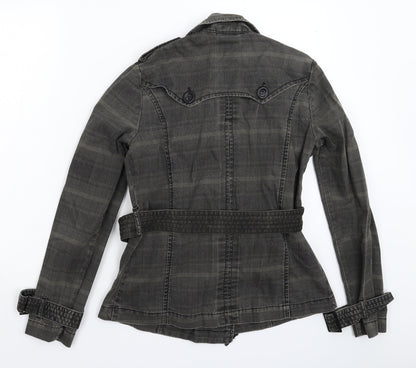 Topshop Womens Grey Check  Jacket Blazer Size 12