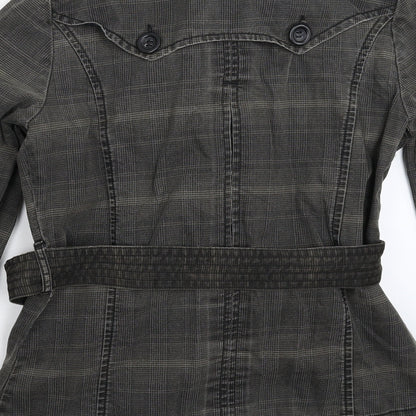 Topshop Womens Grey Check  Jacket Blazer Size 12