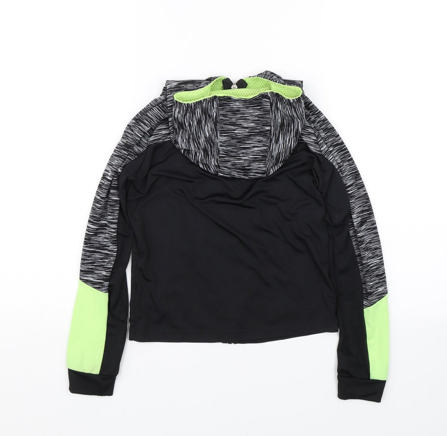 Young Dimension Girls Black Striped  Full Zip Hoodie Size 8-9 Years