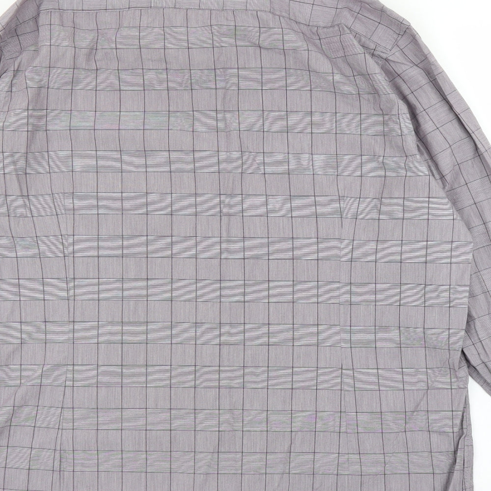 Debenhams Mens Purple Plaid   Button-Up Size 17