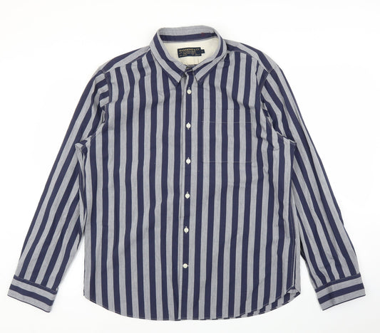 Hammond & CO Mens Blue Striped   Button-Up Size L
