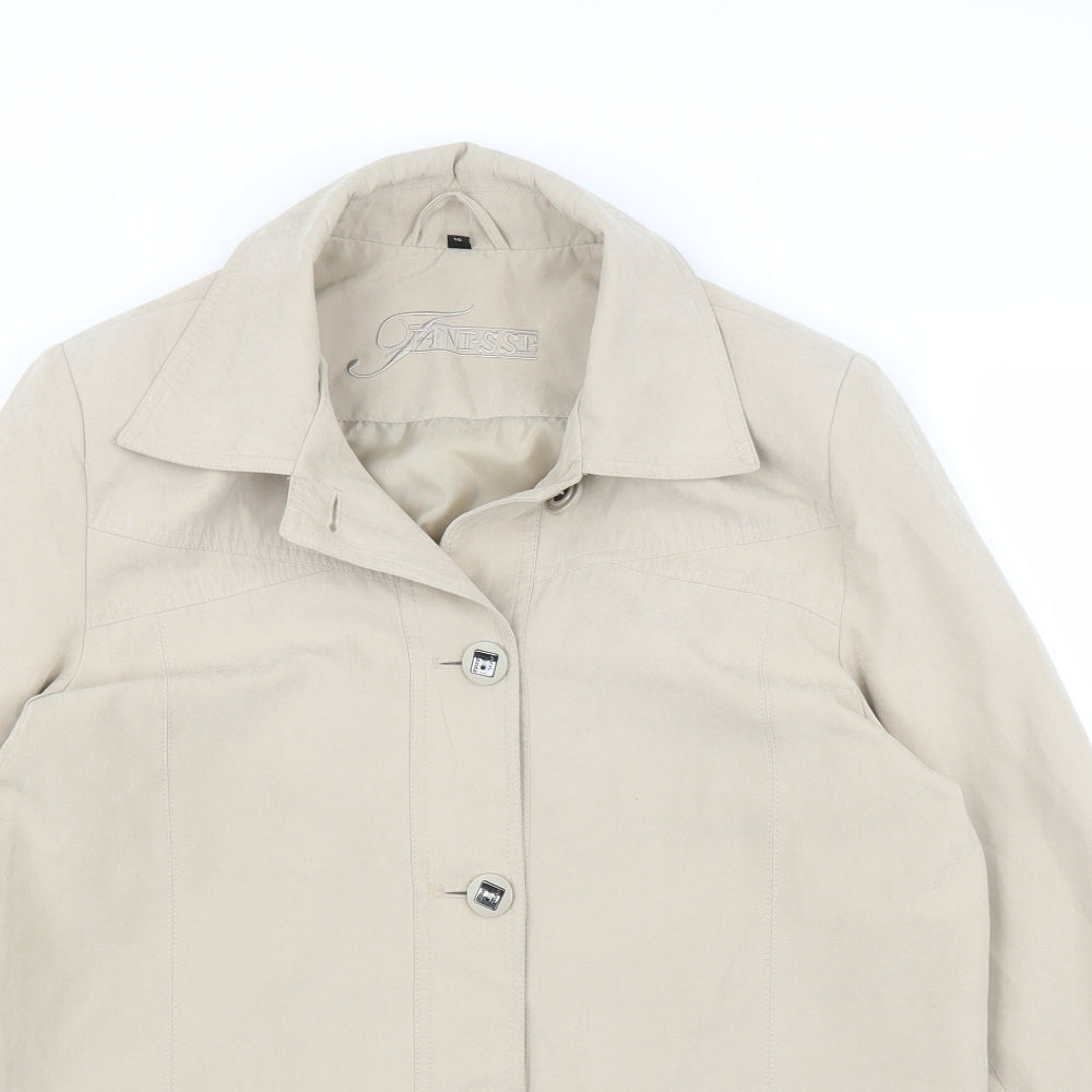Finesse Womens Beige   Overcoat Coat Size 10