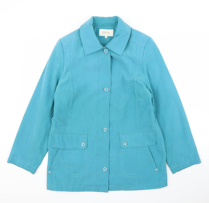 Preloved EWM Womens Blue   Overcoat Jacket Size 10 - Front