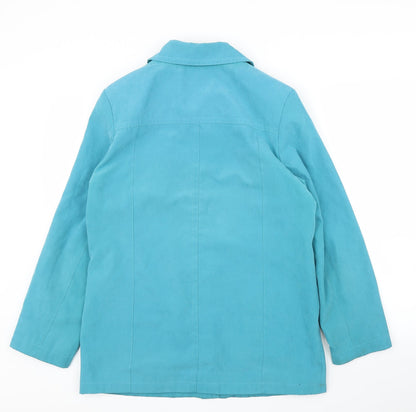 Preloved EWM Womens Blue   Overcoat Jacket Size 10 - Back