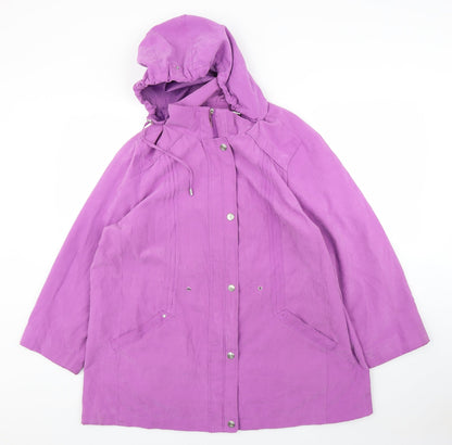 Bonmarché Womens Purple Overcoat Coat Size L