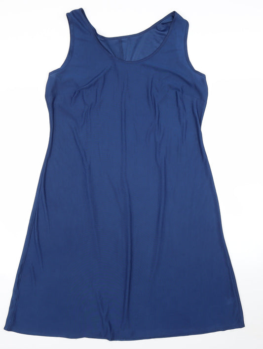 Preworn Womens Blue Solid  Capri Gown Size L