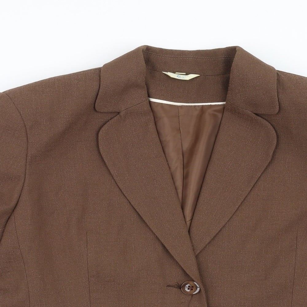 Kliss Womens Brown   Jacket Blazer Size 18  - Padded Shoulders