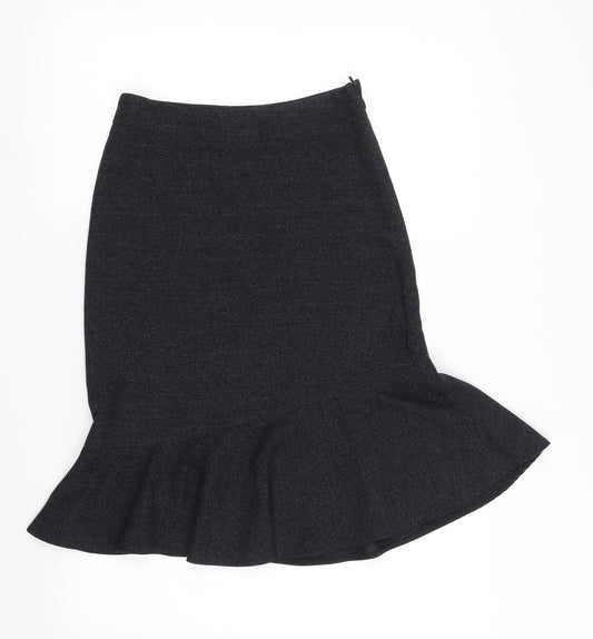 Preworn Womens Grey   A-Line Skirt Size S  - frill bottom