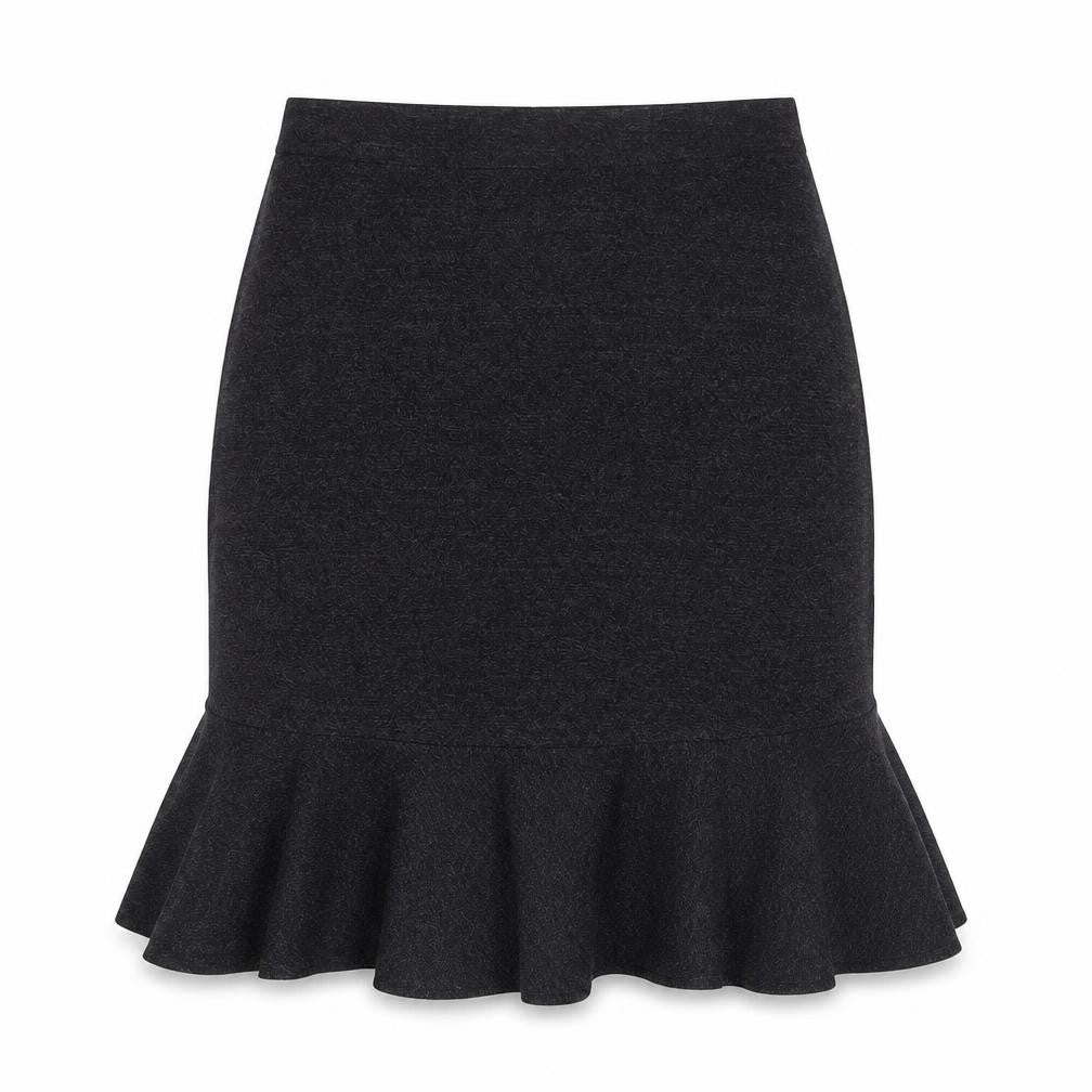 Preworn Womens Grey   A-Line Skirt Size S  - frill bottom