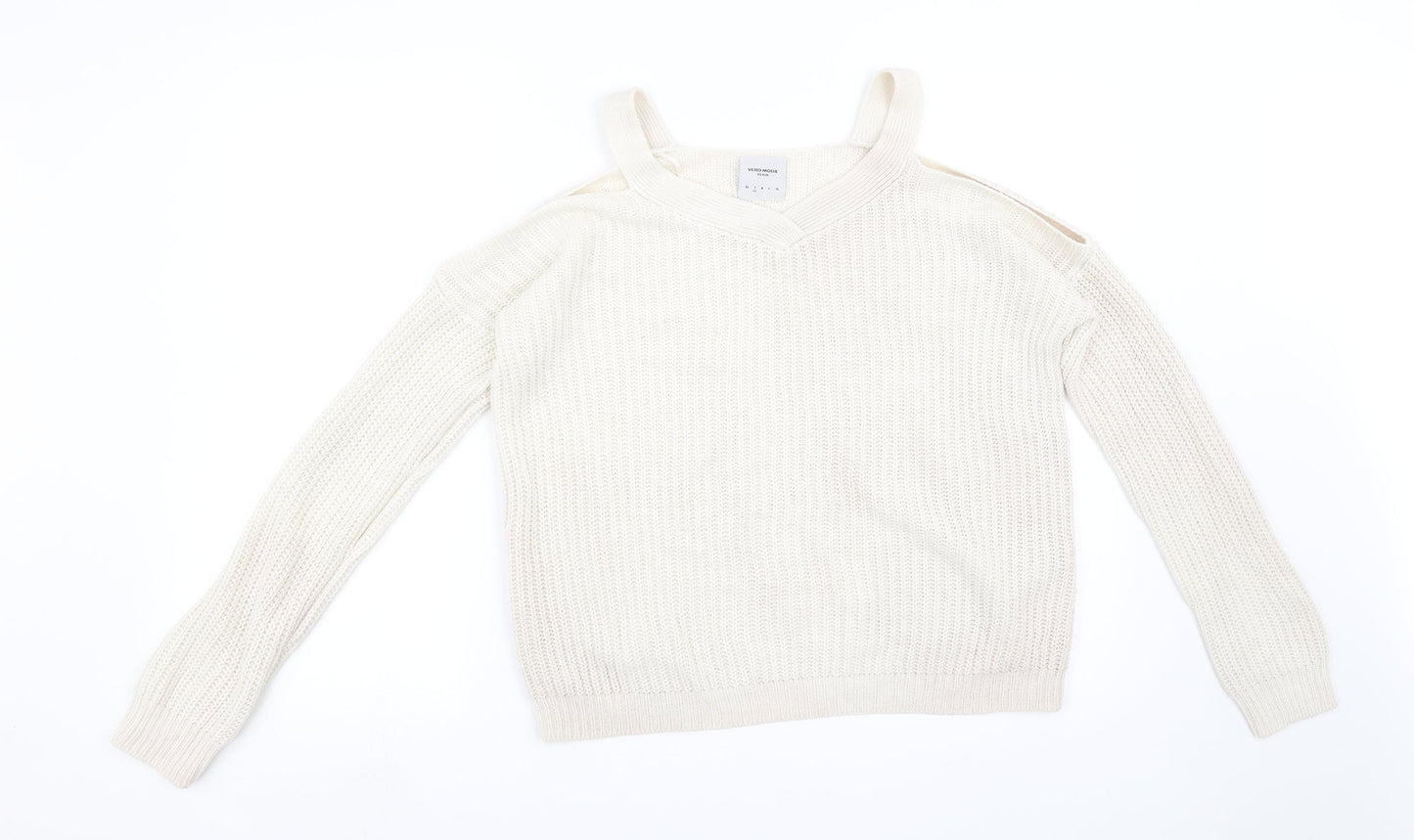 VERO MODA Womens White   Pullover Sweatshirt Size S