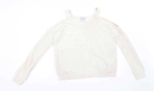 VERO MODA Womens White   Pullover Sweatshirt Size S