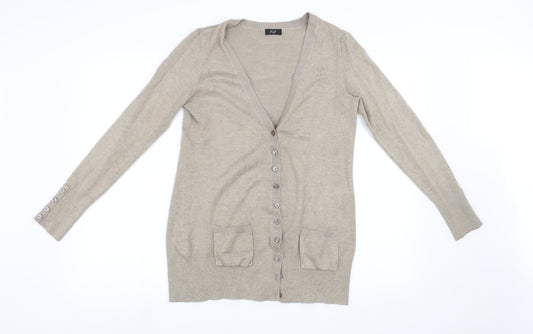 F&F Womens Brown  Knit Cardigan Jumper Size 12