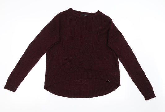 New Look Womens Red  Knit Pullover Sweatshirt Size M