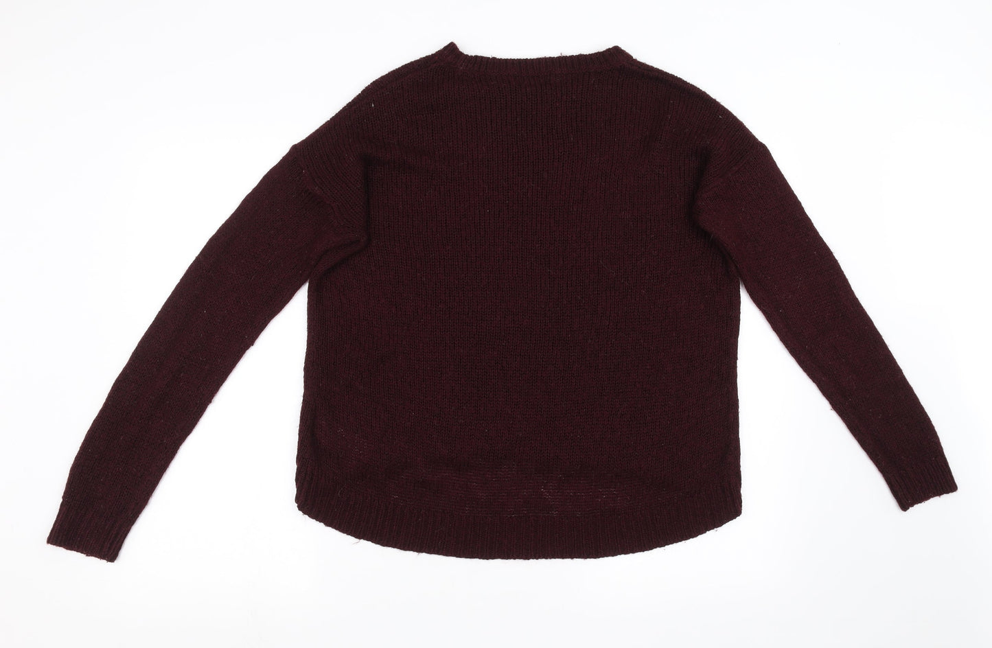 New Look Womens Red  Knit Pullover Sweatshirt Size M
