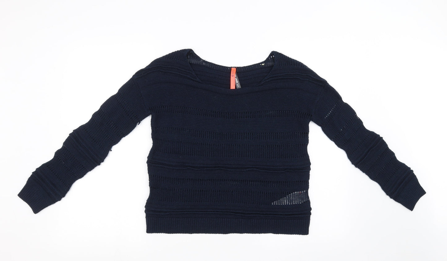 Zakti Womens Blue  Knit Pullover Sweatshirt Size S