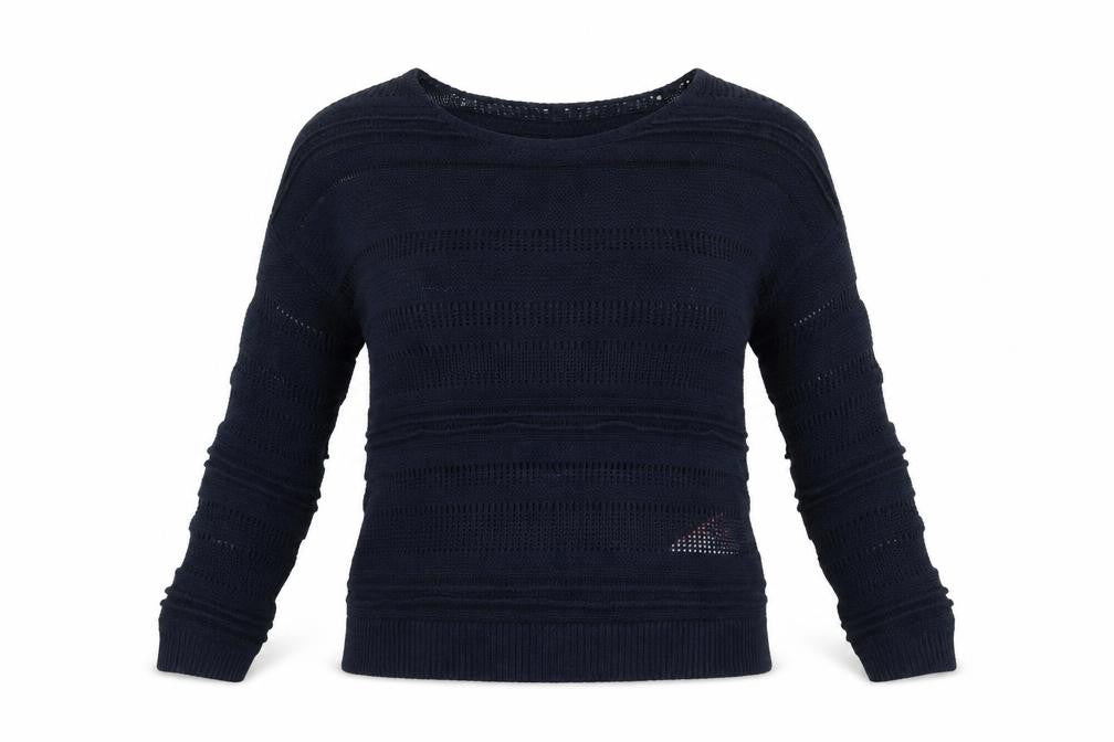Zakti Womens Blue  Knit Pullover Sweatshirt Size S