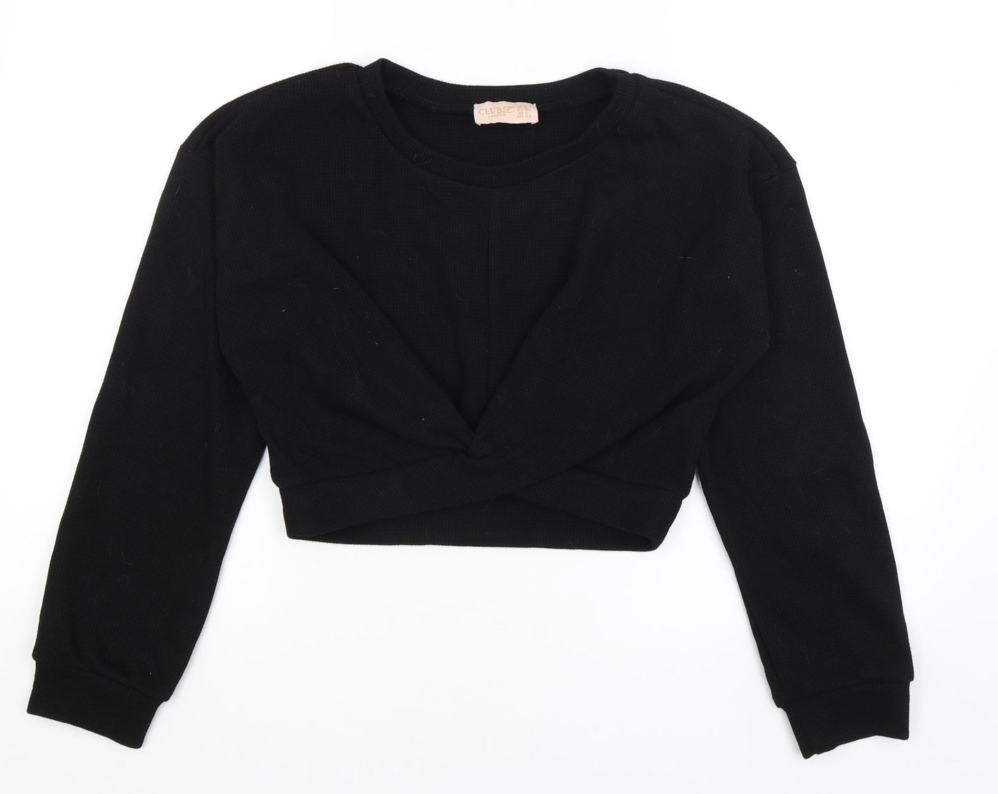 Club London Womens Black   Pullover Jumper Size S
