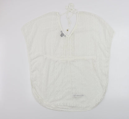 Back view of Atmosphere women’s white basic blouse, size S