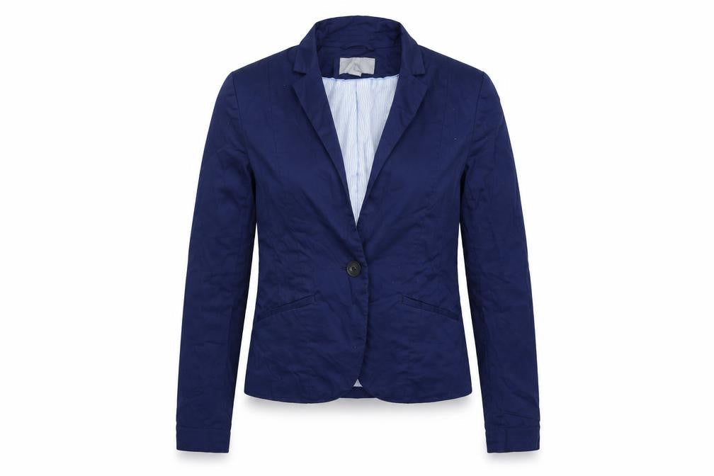 H&M Womens Blue Houndstooth  Jacket Blazer Size 10