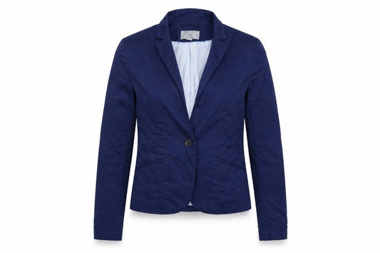 H&M Womens Blue Houndstooth  Jacket Blazer Size 10