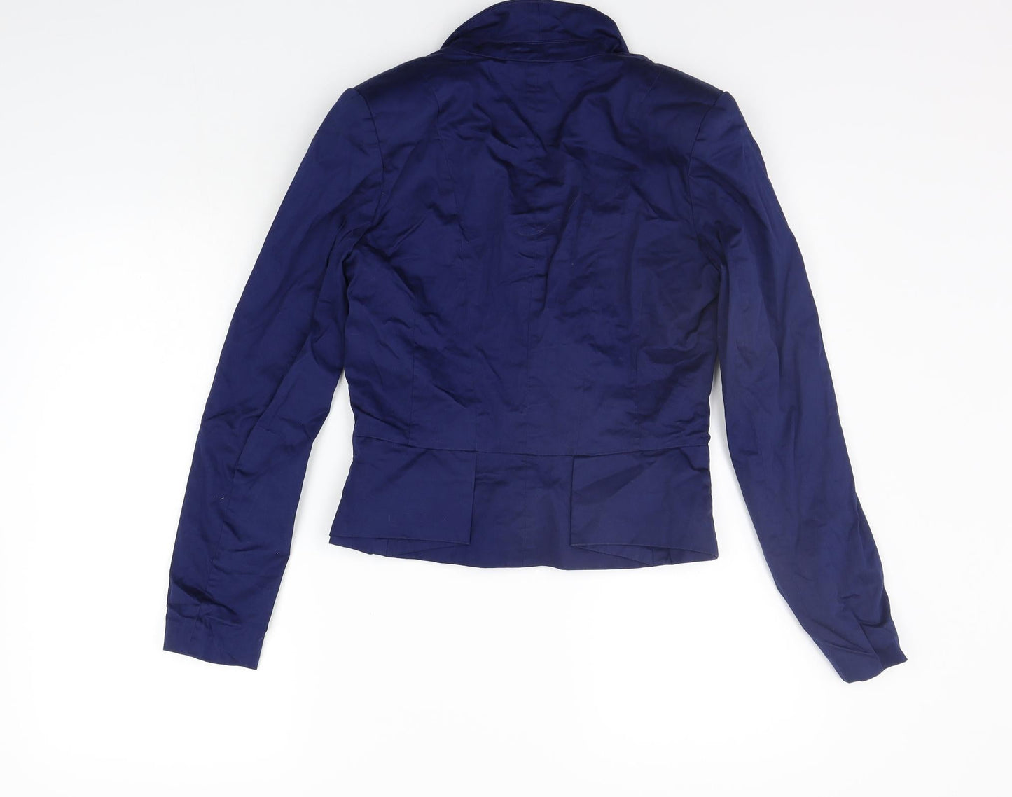 H&M Womens Blue Houndstooth  Jacket Blazer Size 10